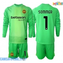 Camisa de time de futebol Inter Milan Yann Sommer #1 Goleiro Replicas 3º Equipamento Infantil 2025-26 Manga Comprida (+ Calças curtas)